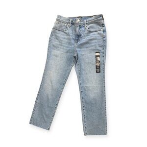 NWT J.Crew Essential Straight Crop Jeans 28P Raw Hem Light Wash All-Day Stretch